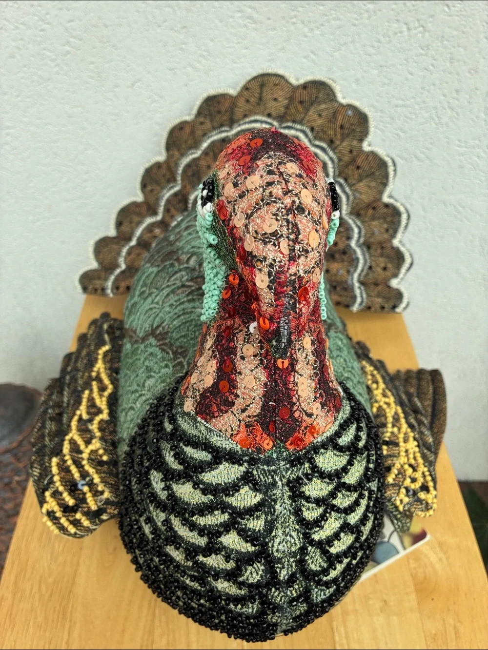 John Derian Target Beaded Decorative Large Turkey pillow / centerpiece